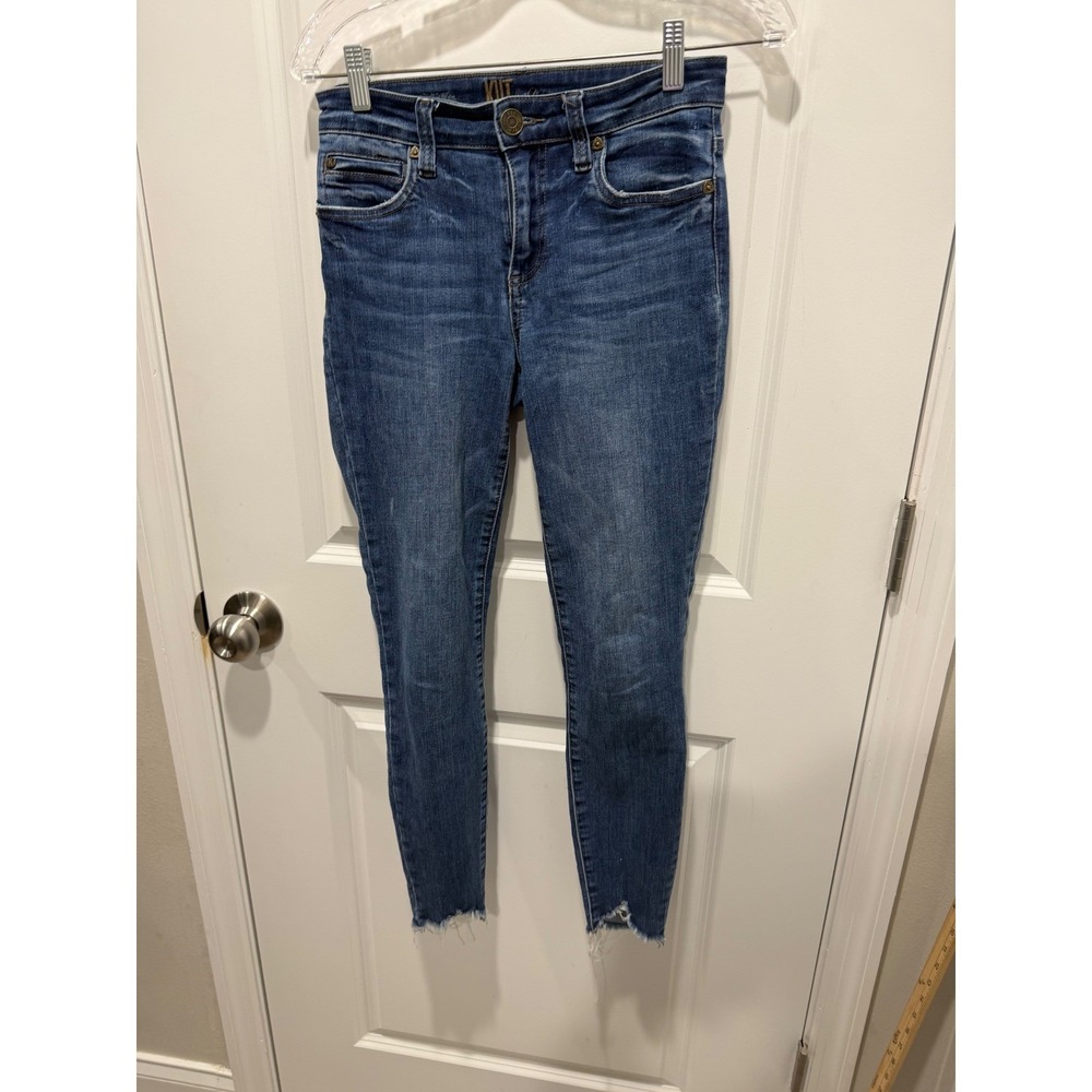 Kut from the Kloth Women Skinny Jeans Raw Step Hem Blue Size 0